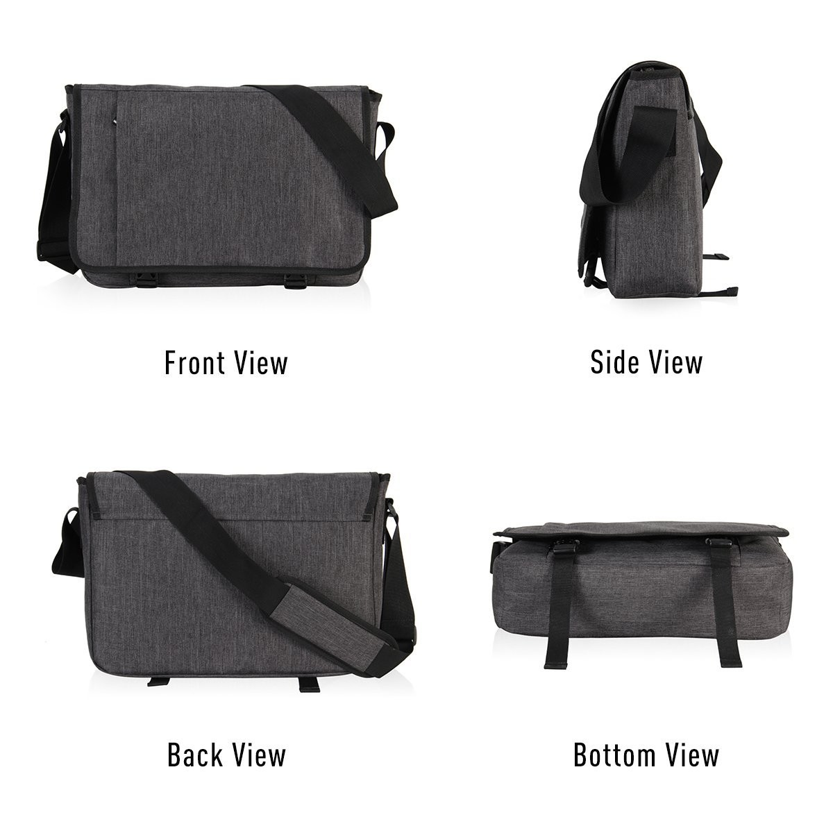 15 Inch Laptop Messenger Bag Grey Color , Outdoor Messenger Bags For College Students