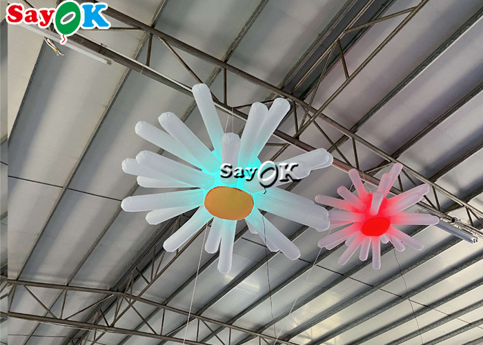 Giant Inflatable Hanging Flower With LED Lights Multi Color Wedding Decoration