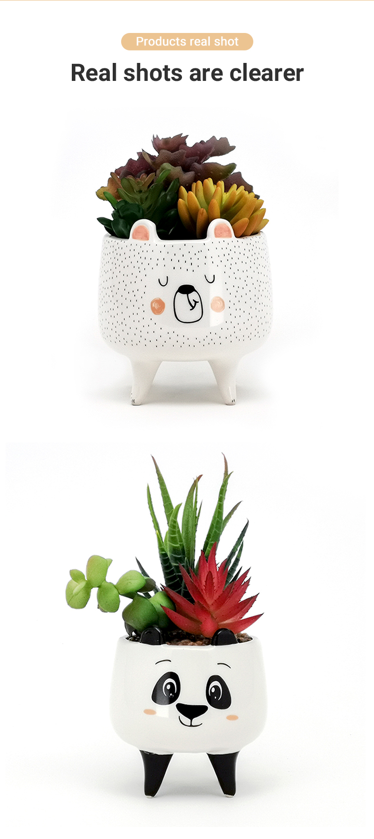 3d Animal Instagram Ceramic Mini Succulent Plant Flower Pots Customized