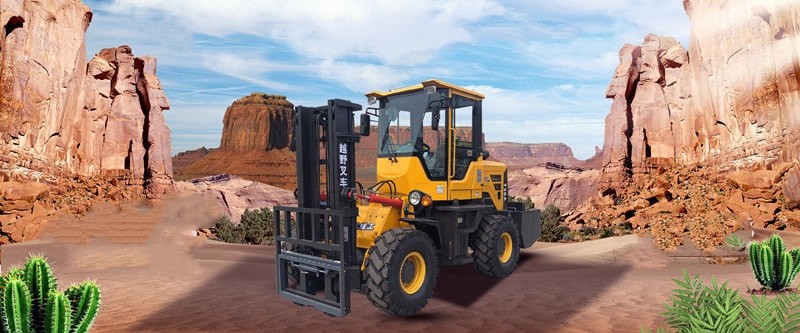 China made 4x4 diesel rough terrain forklift truck 3.5 ton for off road
