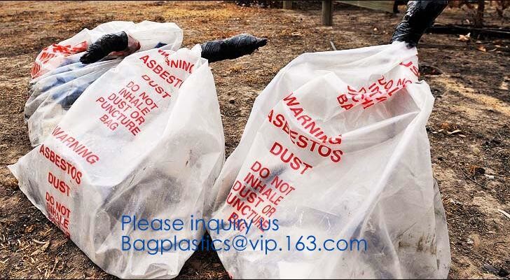 Hazardous Waste Yellow Plastic Bag Asbestos Garbage Bag,large size thicker LDPE asbestos remove bags,asbestos garbage ba