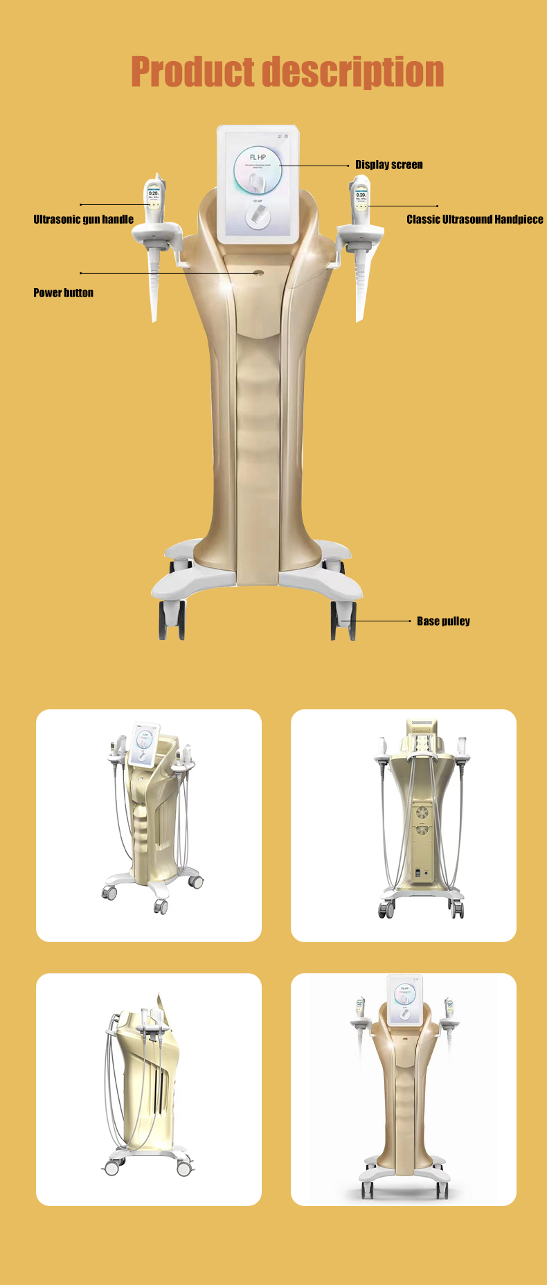Multi-functional MFU RF HIFU Machine for Face and Body Skin Tightening and Lifting with 4 Handles and 10 Cartridges