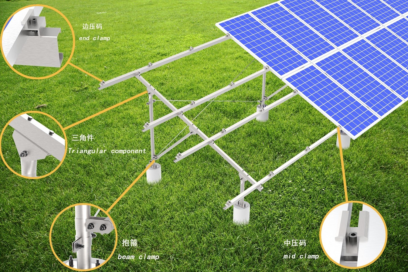 Pv Module Carport Solar Mounting System Ground Mounted for Car parking solar structure