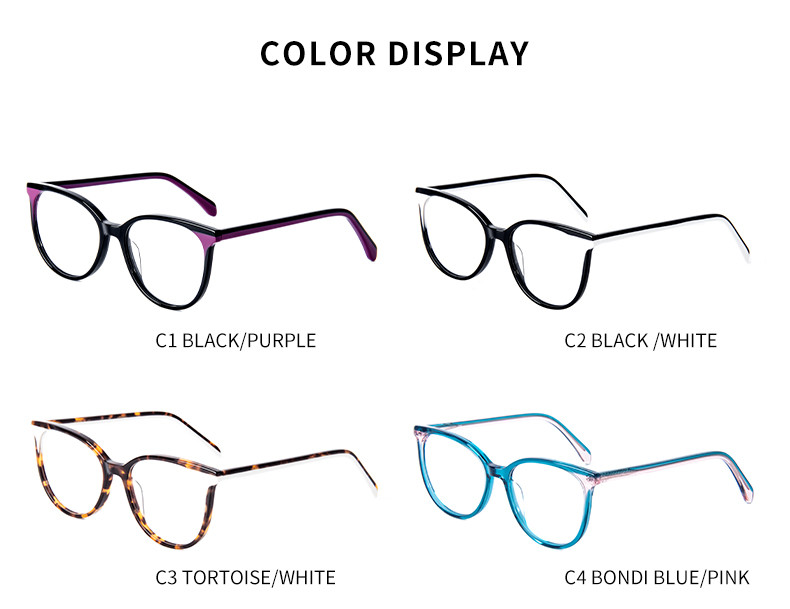 CE Certificate Acetate Eyewear Optical Glasses Frame Round Ladies