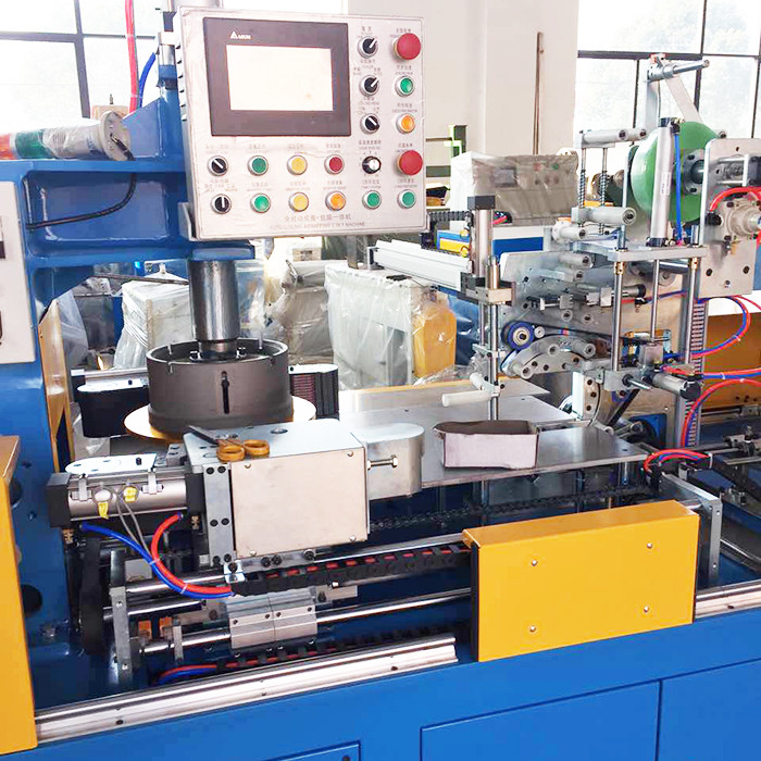 High Speed Automatic Cable Coiling Wrapping And Packing Machine Tandem With Extrusion Line