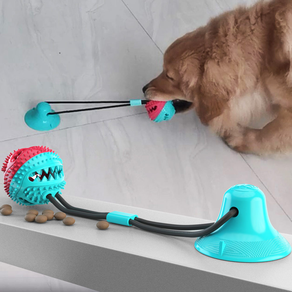 Premium Interactive TPR Dog Toy with Suction - Chew and Treat Dispensing Ball