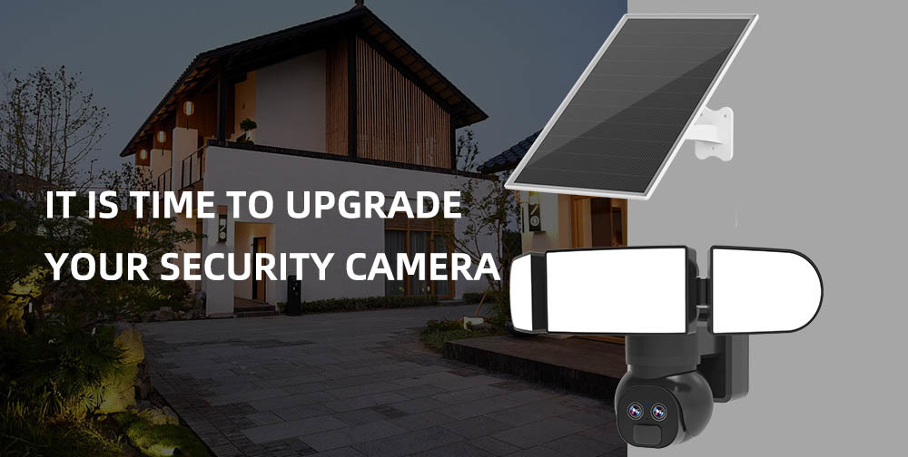 6500K 1500 Lumens Solar Floodlight Camera 15M PIR Distance 90 Degree Viewing Angle