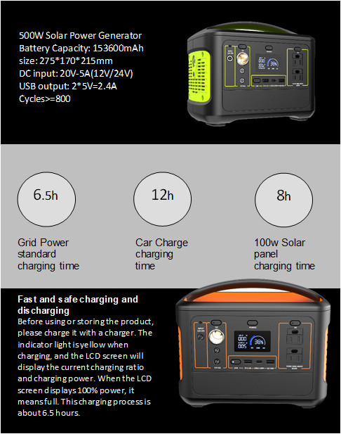 153600mAh 626Wh USB C DC AC 600W Portable Power Station For Camping