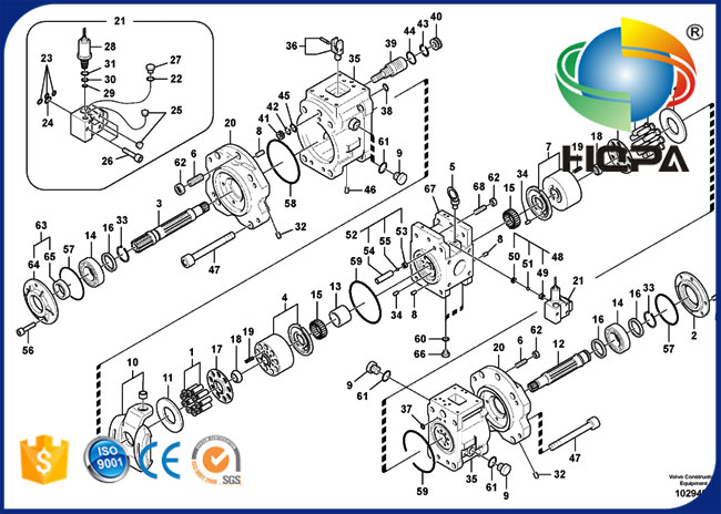VOE14602457 14602457 Hydraulic Main Pump Seal Kit for Volvo EC380D