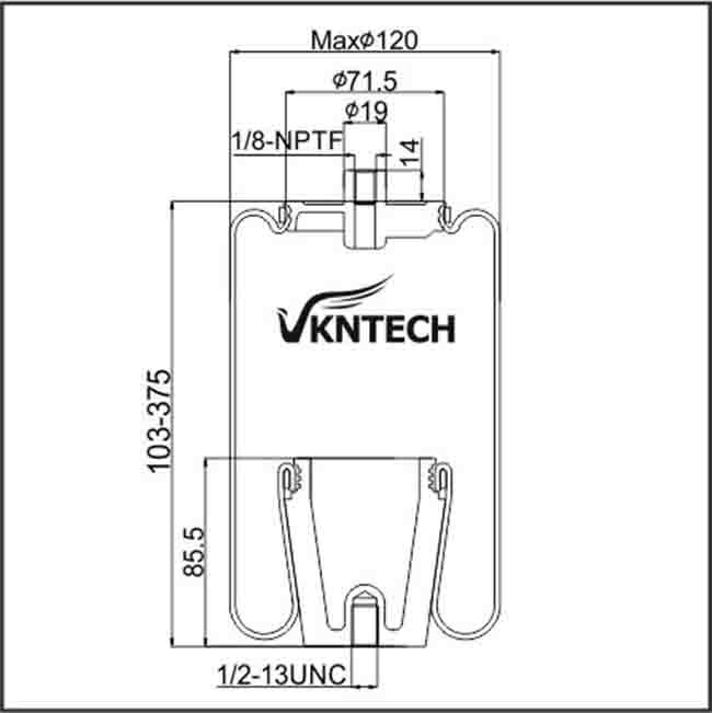 W02-358-7116 Cabin Air Springs For Link 1101-0030 Air Bellow VKNTECH 1S7116