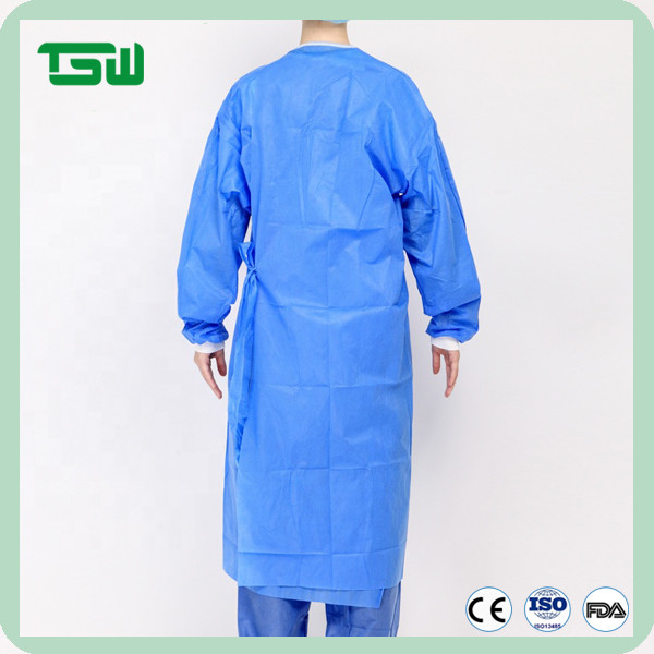 Lint Free Disposable PP Nonwoven Isolation Gown