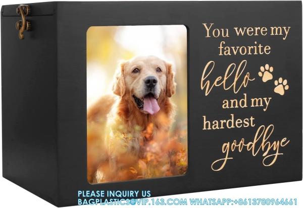 Pet Memorial Urns For Dog Or Cat Ashes, XLarge Wooden Funeral Cremation Urns