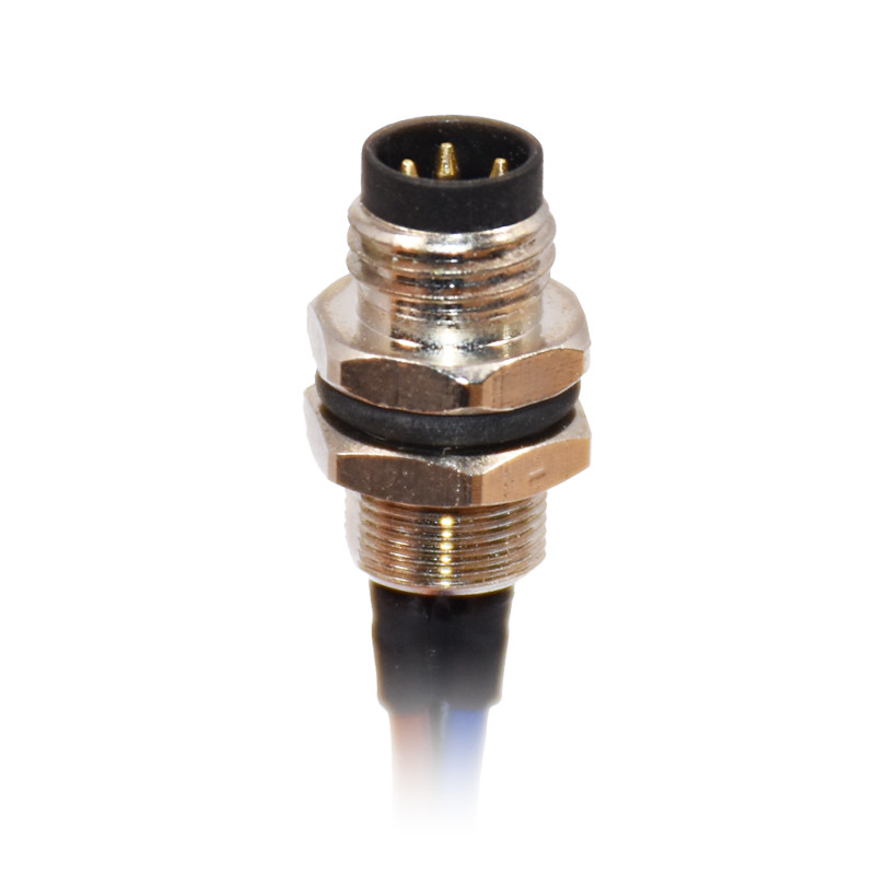 Waterproof M8 Female 8 Pin Panel Mount Circular Connector With Tail