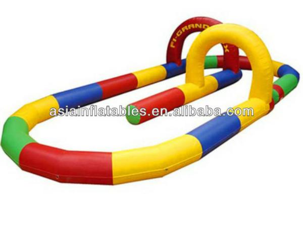Adventure Inflatable Zorb Ball Track , Race Car Rack For Leisure Activities