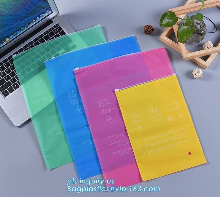 zipper top clothes packaging PP LDPE plastic slider bag with custom logo, Summer Kit Frosted Zip lockk Bag/ Slider Zipper