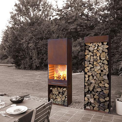 Quality Yard / Garden Cast Iron Fire Pot , Corten Steel Fire Pit Wood Burning Fireplace for sale