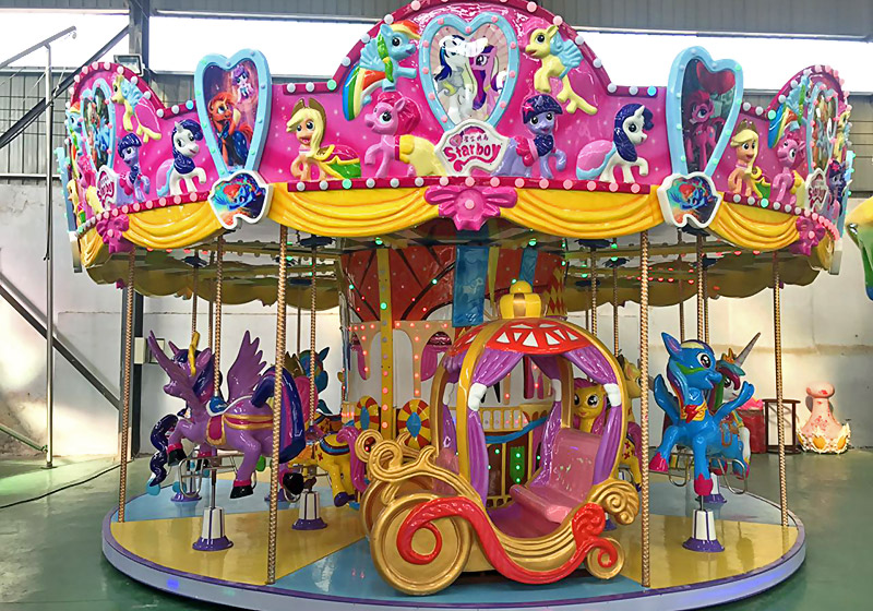 Recreation Park Carousel Kids Riding Carousel 40kg Seat Load Remote Contorl