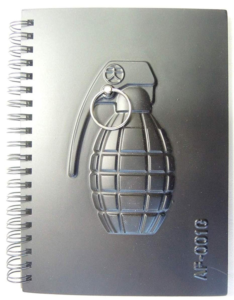 Black Customized Font Notebook Universal Writing Gun Knife Tactical Hard Cover Paper Notebook