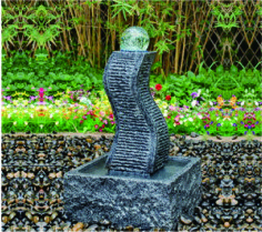 Crystal Ball Backyard Water Fountains , Pedestal Hypnus Decorative Water Fountain