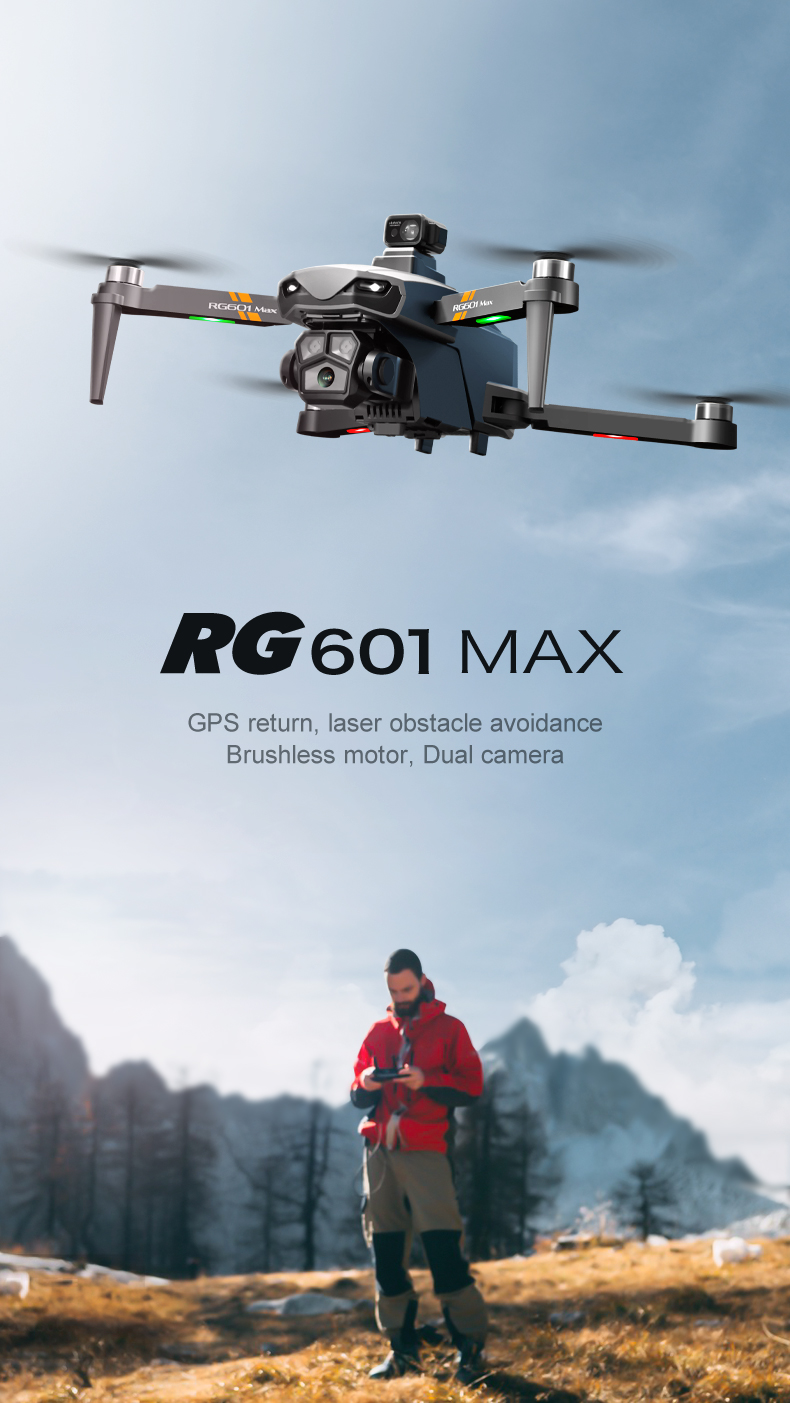 18 mins Flying Time Rg601 Max 5g Gps Drone Dual 4k Hd Camera Optical Flow Wifi Fpv Brushless Quadcopter Rc Professional Drone