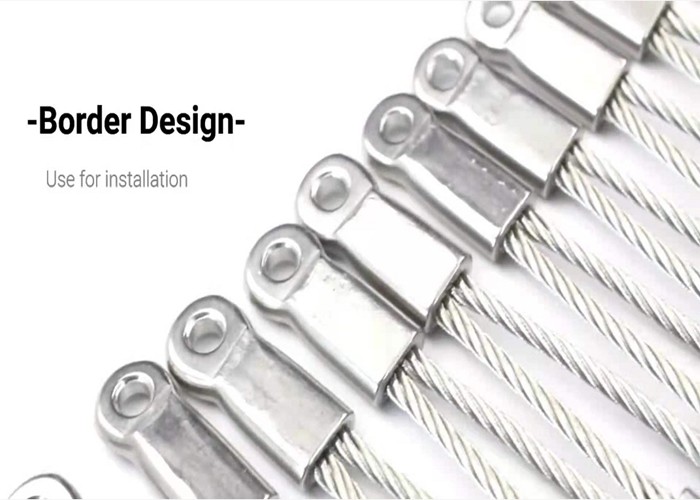 Silver Stainless Steel Ferrule Rope Mesh For Protection Free Sample