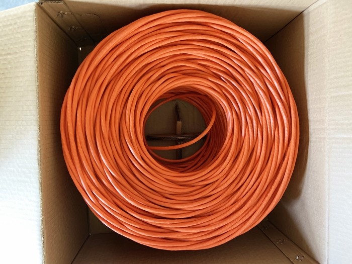 Orange PVC UTP Bulk CAT6 Ethernet Cable 23AWG 4 Pairs Unshielded Twisted Wire