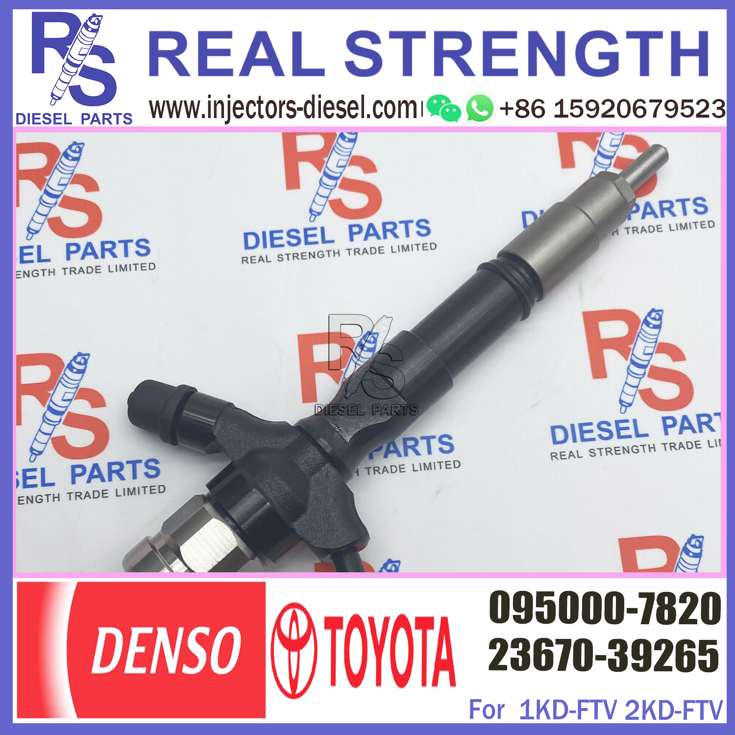 Common Rail Inyectores Diesel auto engine systems Fuel Diesel Injector 23670-39265 095000-7820 For Toyota 1KD-FTV