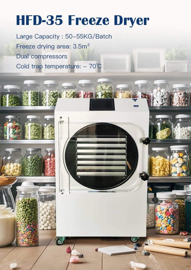50kg Commercial Fruits Vegetables Candy Lyophilizer Food Freeze Drying Machine