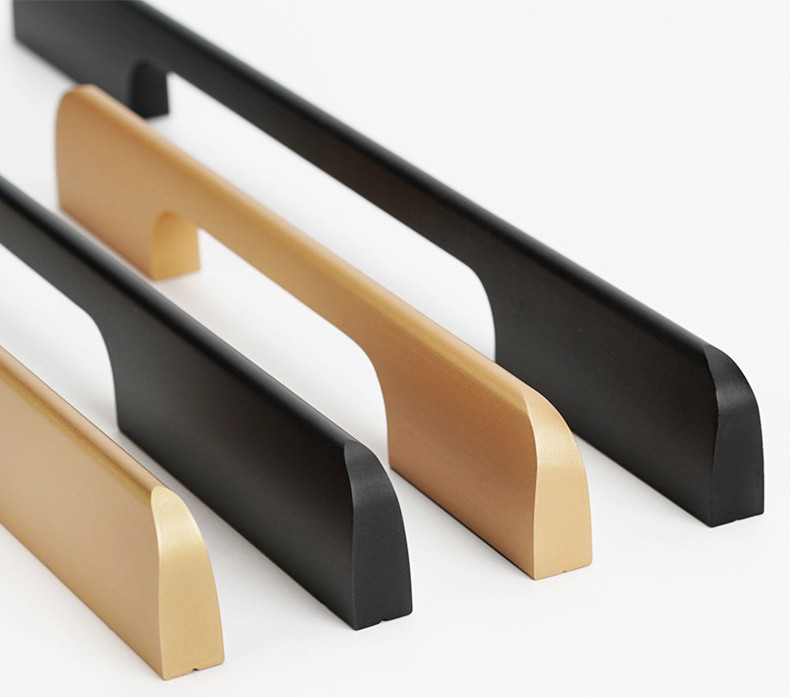 Extra Long Gold Wardrobe Cabinet Closet Door Handles Furniture Aluminium Profiles