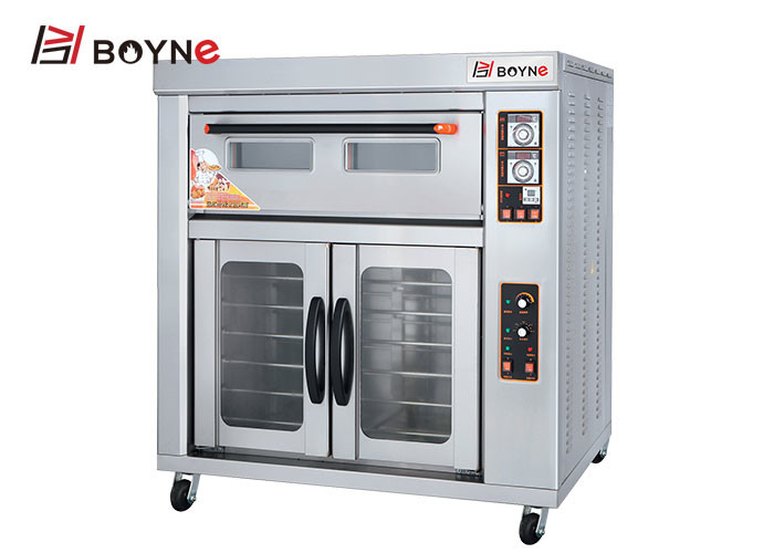Two Deck Four Trays Gas Oven With Proofer Baking Oven With Fermentation Box Kitchenware