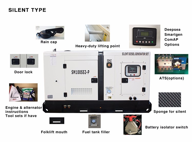 24KW 30KVA Y4100D Industrial Emergency Generators Low Noise Smooth Running