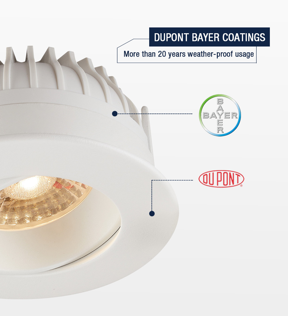 Cutout 83mm Dimmable Tiltable LED Downlights IP54 Anti Glare