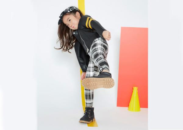 Classical Kids Girls Clothes Girl Fashion Suit Black And White Grid Stripe