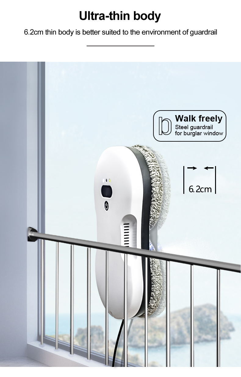 Anti Falling Window Cleaner Robot UPS Safety Rope Indoor Outdoor Glass Cleaning Robot