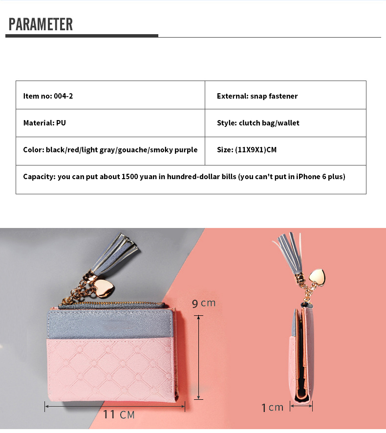 Anti-Theft Zipper Wallet Women Wallet Women Coin Purse Short Wallet For Women Fashionable
