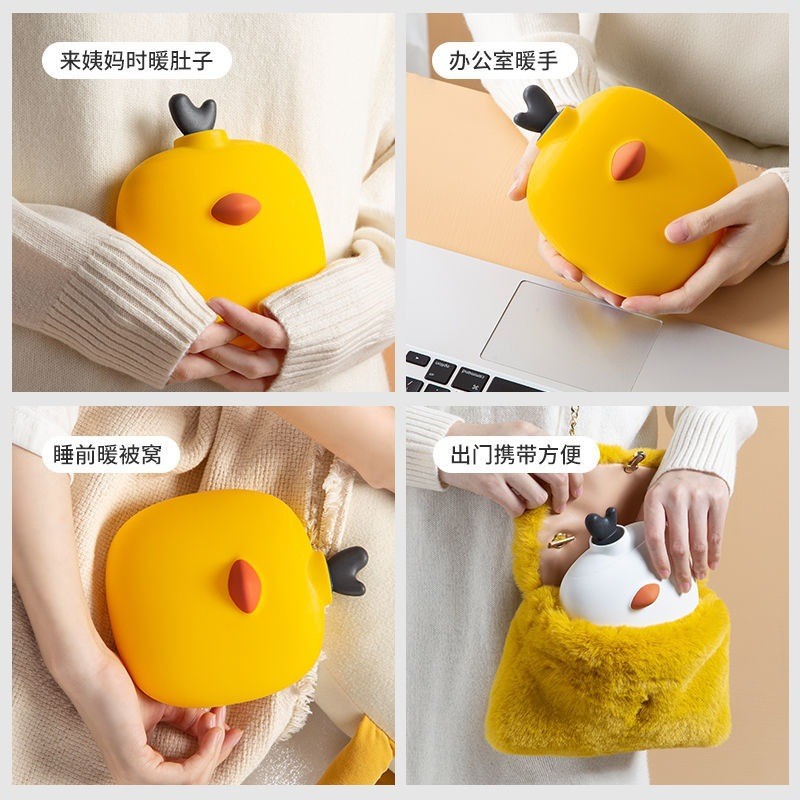 Leakproof Classic Rubber Hot Water Bottle Bag With Soft Cover Hot Compress And Cold Therapy Christmas Gifts