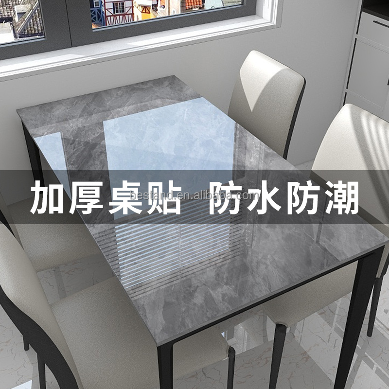 Marble Design High Glossy Self-Adhesive Kitchen Wallpaper with Heat Resistant and Waterproof Function