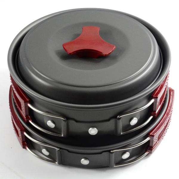 Outdoor Aluminum Die Cast Cookware Portable Folding Camping Pot Set Aluminum