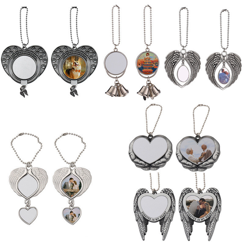 Sublimation Angel Wing Car Ornament Personalized Car Pendant