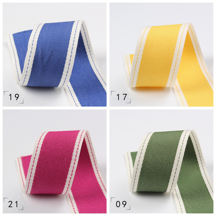 Stitched Edge Polyester Ribbon 6mm-40mm Poly Ribbon Rolls Green Red