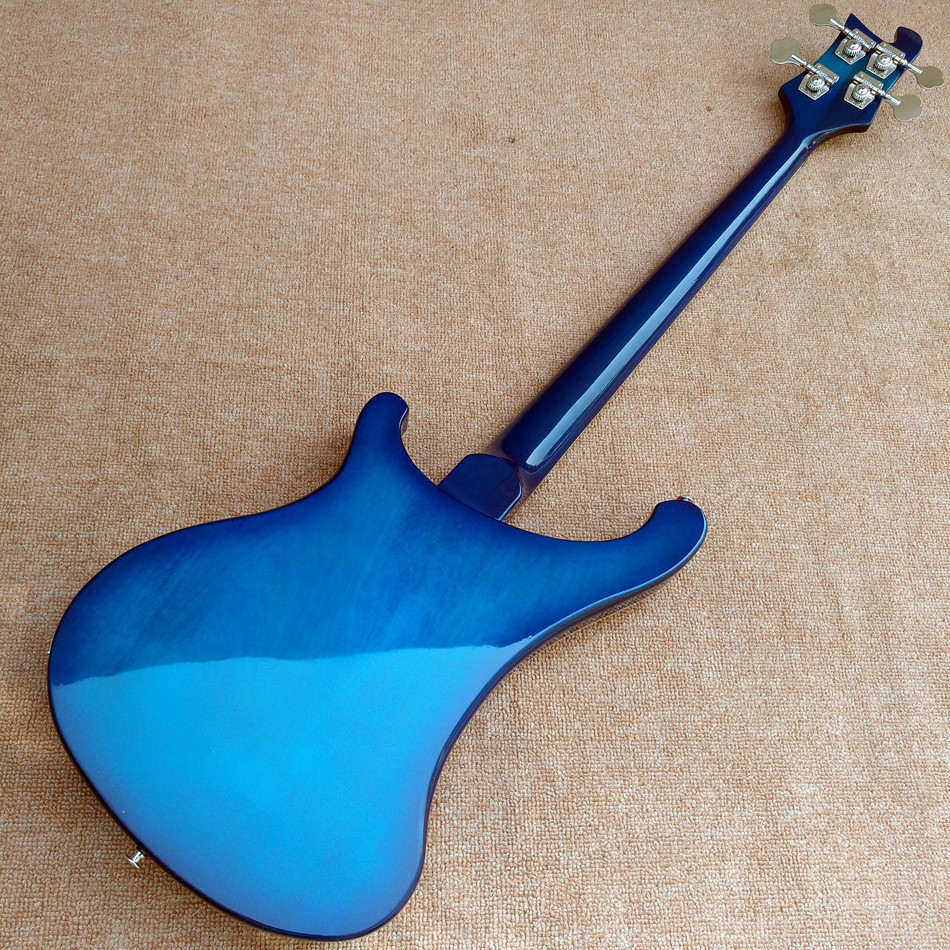 2018 Best Bass Top quality Rick 4003 model Ricken 4 strings Electric Bass guitar in blue color, Chrome hardware