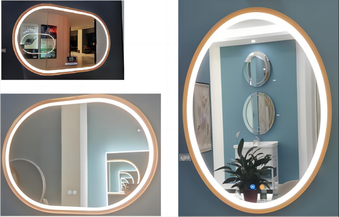 24W 36W 45W 4200K Modern Oval LED Lighted Mirror OEM ODM