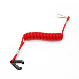 China Red Reinforced Coiled Jet Ski Safety Lanyard Fits Any Brand Kill Switch on sale