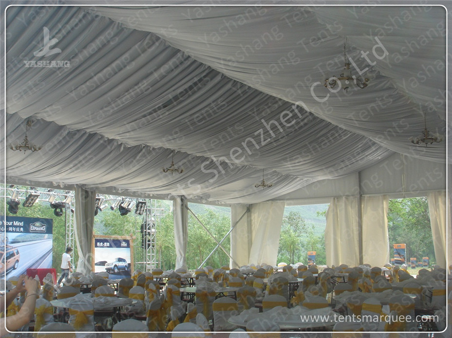 15X20m White Party Tent Gazebo Canopy with Fabric Sidewalls, 200 Seater Outdoor Party Canopy Tent