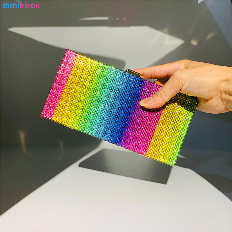 Square Elegant Party Evening Clutch Purse Handbag with Luxury Designer Crossbody Bag