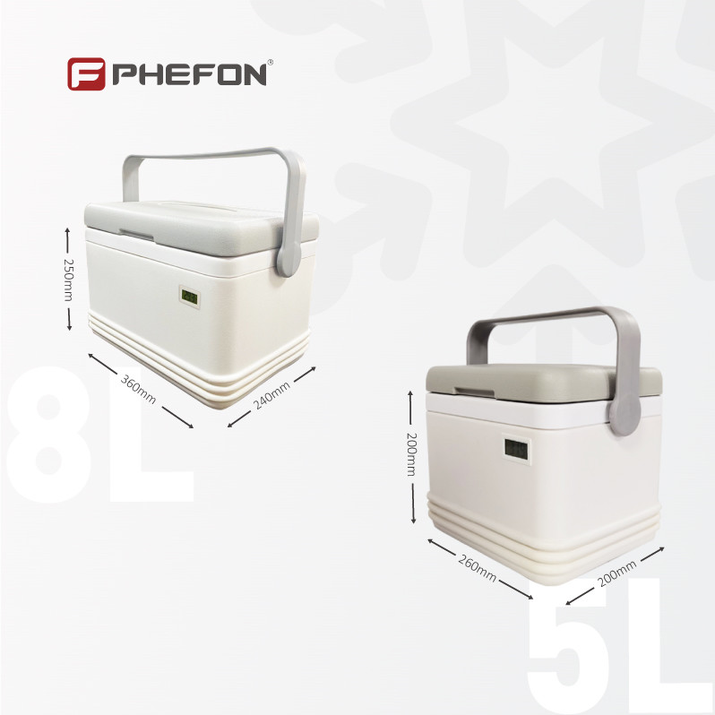 High-Performance Cooling White Color Cooler Box with Ice Packs 5L/8L