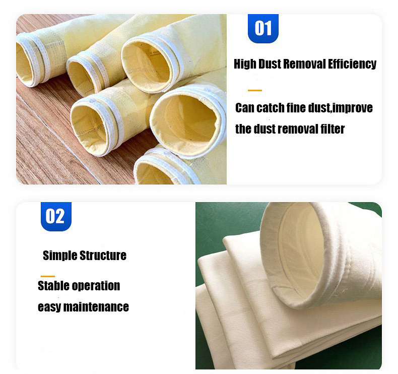 Polyester Dust Filter Bag Cement Dust Collector Bag 550g/M2 With Ptfe Coating