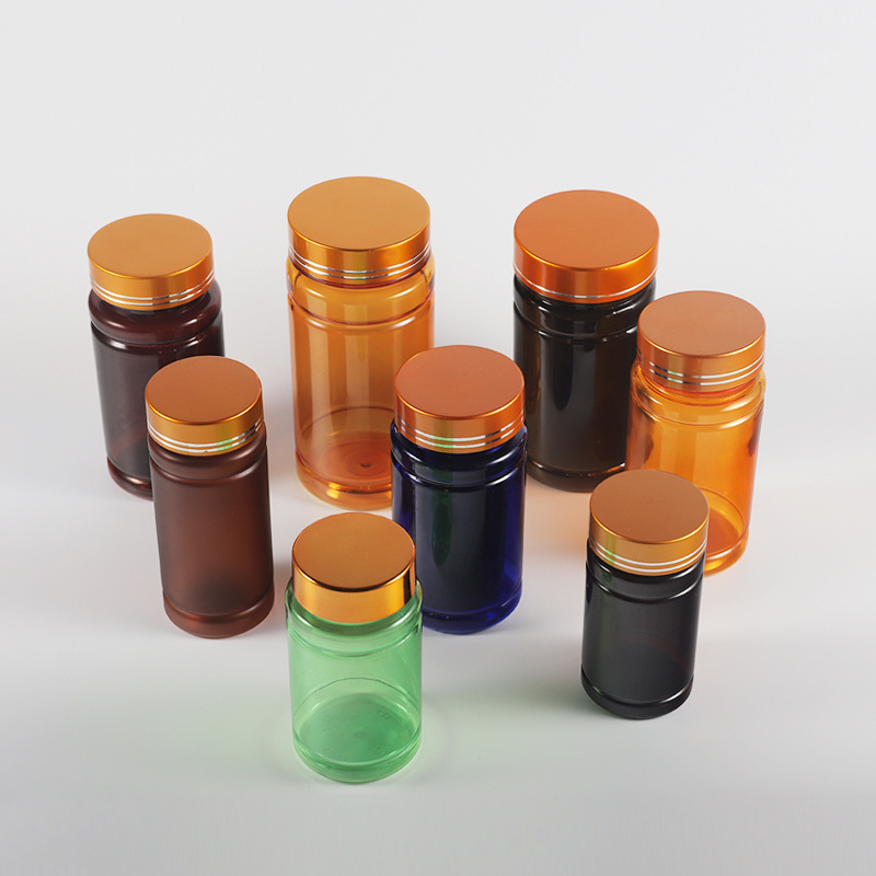 Nutritional Supplement PET PCR Bottle with Screw Lid Cap Ideal for Pill Vitamin Tablet Powder Capsule in Red Green Color