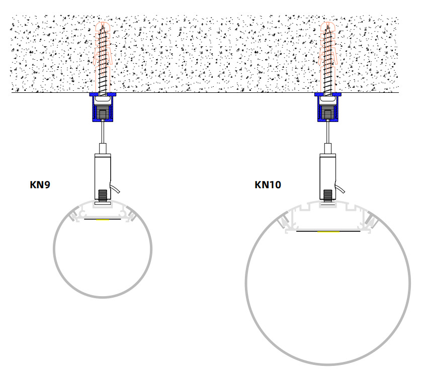 Decorations Suspended LED Aluminium Profile 6063 T5 Diameter 120mm Round LED Extrusion