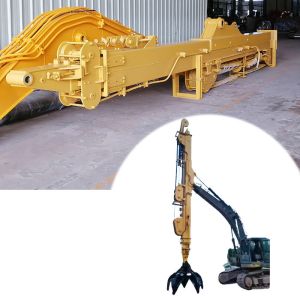 30m 32m Telescopic Dipper Arm With Clamshell Bucket Grapple